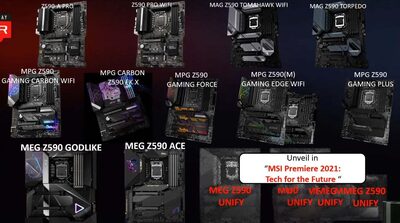 ASUS и MSI представили материнские платы Z590 по цене от 185 до 1516 евро