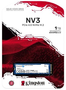 Твердотельный диск 1Tb Kingston NV3 Series M.2,PCIe 4.0 x4, чтение - 6000 Мбайт/сек, запись - 4000 М