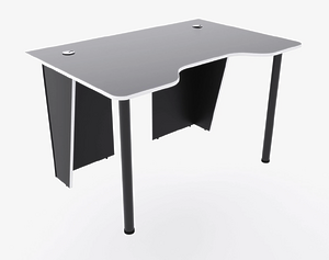 Игровой компьютерный стол "Лакер", 120x75x72 см, чёрный с белой кромкой