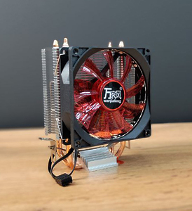 Кулер CPU YL-B002 универсальный, 95W, 25.7 dB, 1800 rpm, 80мм, 3pin, подсветка КРАСНАЯ