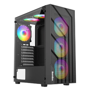 Корпус BomBox (195-01F/G350 argb) Black без бп 6*argb ATX