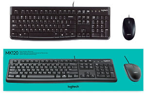 Logitech Комплект проводной Desktop MK120, 1000 dpi, USB (клавиатура + мышь)