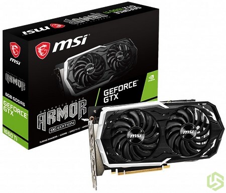 Видеокарта MSI GTX 1660 TI ARMOR 6G OC <6Gb,192bit, GDDR6, GPU/Mem: (1536-1860) / 12000 MHz, HDMI+ 3 Видеокарта MSI GTX 1660 TI ARMOR 6G OC <6Gb,192bit, GDDR6, GPU/Mem: (1536-1860) / 12000 MHz, HDMI+ 3