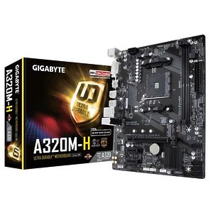 Материнская плата GIGABYTE GA-A320M-H <Socket-AM4, AMD A320, 2xDDR4, 2xPCI-E+ PCI-E 16x, 4xSATA (Rai