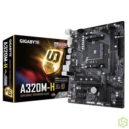 Материнская плата GIGABYTE GA-A320M-H <Socket-AM4, AMD A320, 2xDDR4, 2xPCI-E+ PCI-E 16x, 4xSATA (Rai Материнская плата GIGABYTE GA-A320M-H <Socket-AM4, AMD A320, 2xDDR4, 2xPCI-E+ PCI-E 16x, 4xSATA (Rai