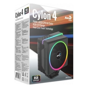 Кулер CPU Aerocool Cylon 4 (универсальный, 145W, 14-26 dB, 800-1800 rpm, 120мм, 4pin, подсветка, мед