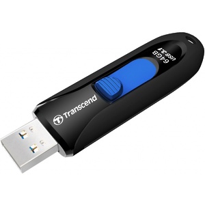 Флеш накопитель 64GB Transcend JetFlash 790, USB 3.1, Черный/Синий